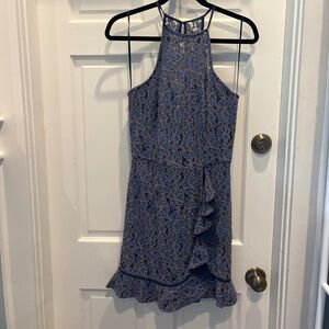 Adelyn Rae blue mini dress halter lace XS